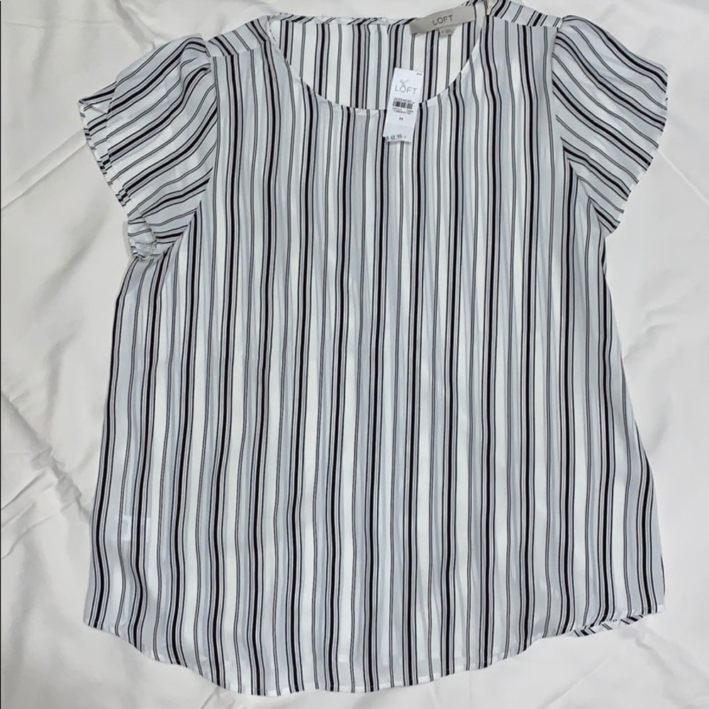 Loft black & white stripe blouse